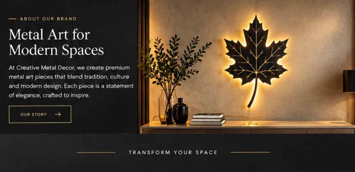 beautiful creative metal leaf home decor