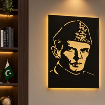 quaid e azam metal portrait lamp